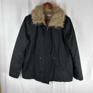 Dainty Hooligan Jacket Black‎ Faux Fur Womens Large Full Zip